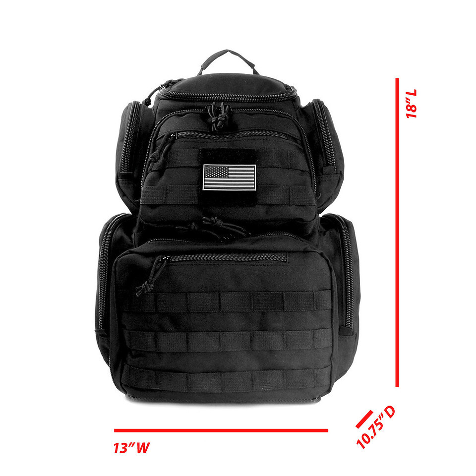 18" Heavy Duty Range,  Shooting, Gear  Multi-Functional w/ Pouches Backpack