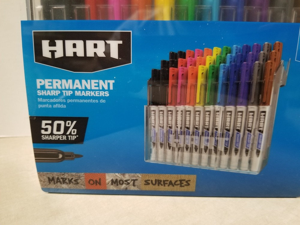 Hart Permanent Sharp Tip Markers Multi Color 36 Pack Set