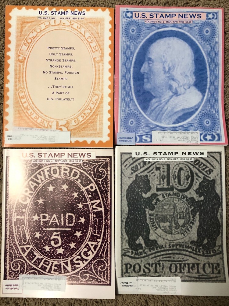 U.S. Stamps News 1999 Magazine 3 Issues Vol. 5  No. 1,2,4,5  see description