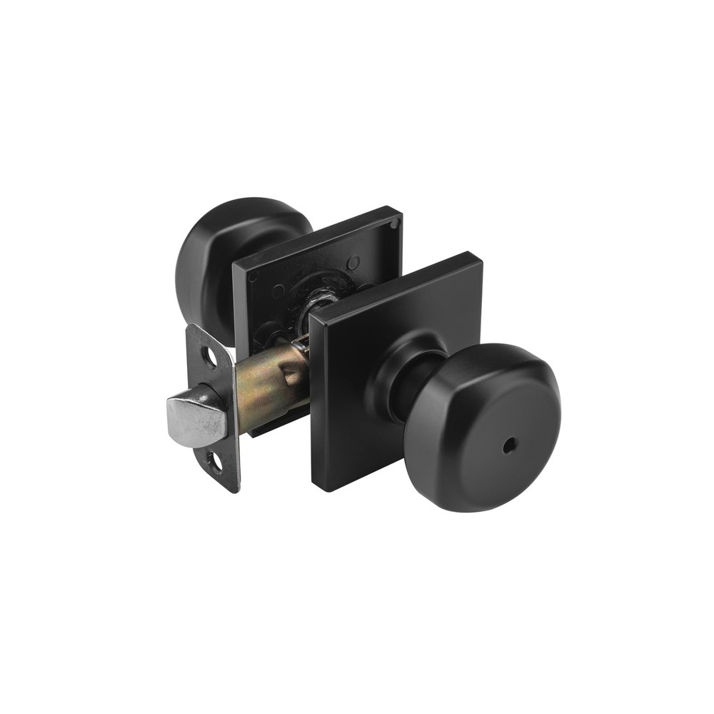 NCSEN Black Door Knobs Interior, Square Doorknobs for Privacy 1, Matt