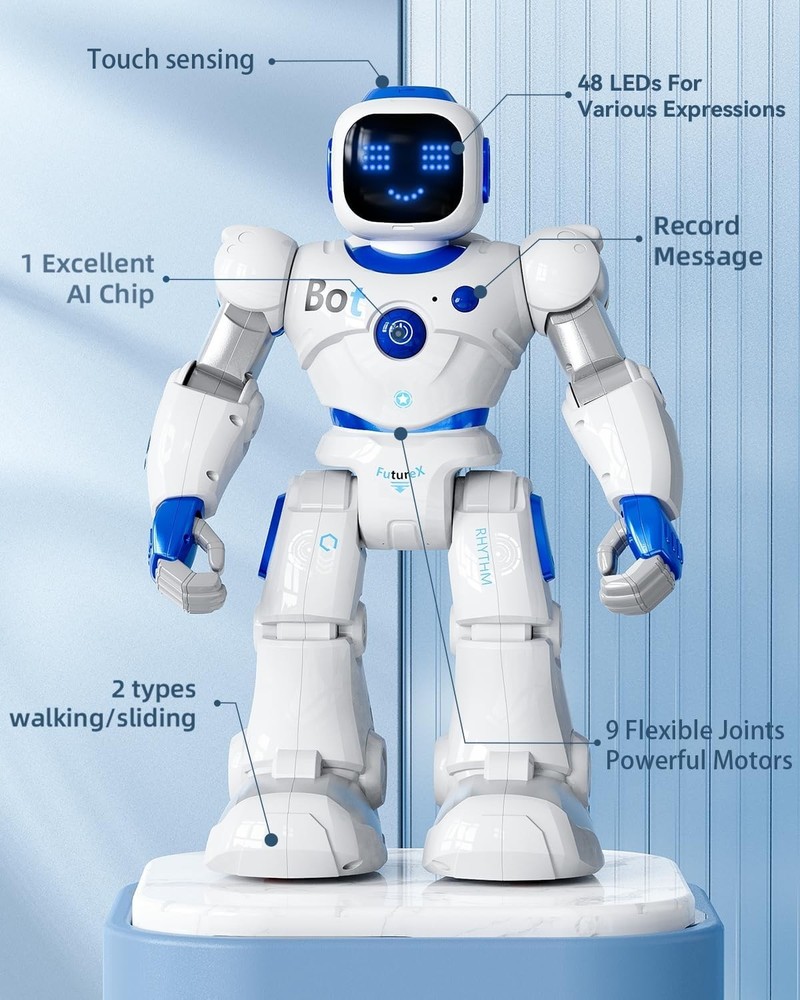 1088 Smart Robots for Kids, Large Programmable Interactive RC Robot with Voic...