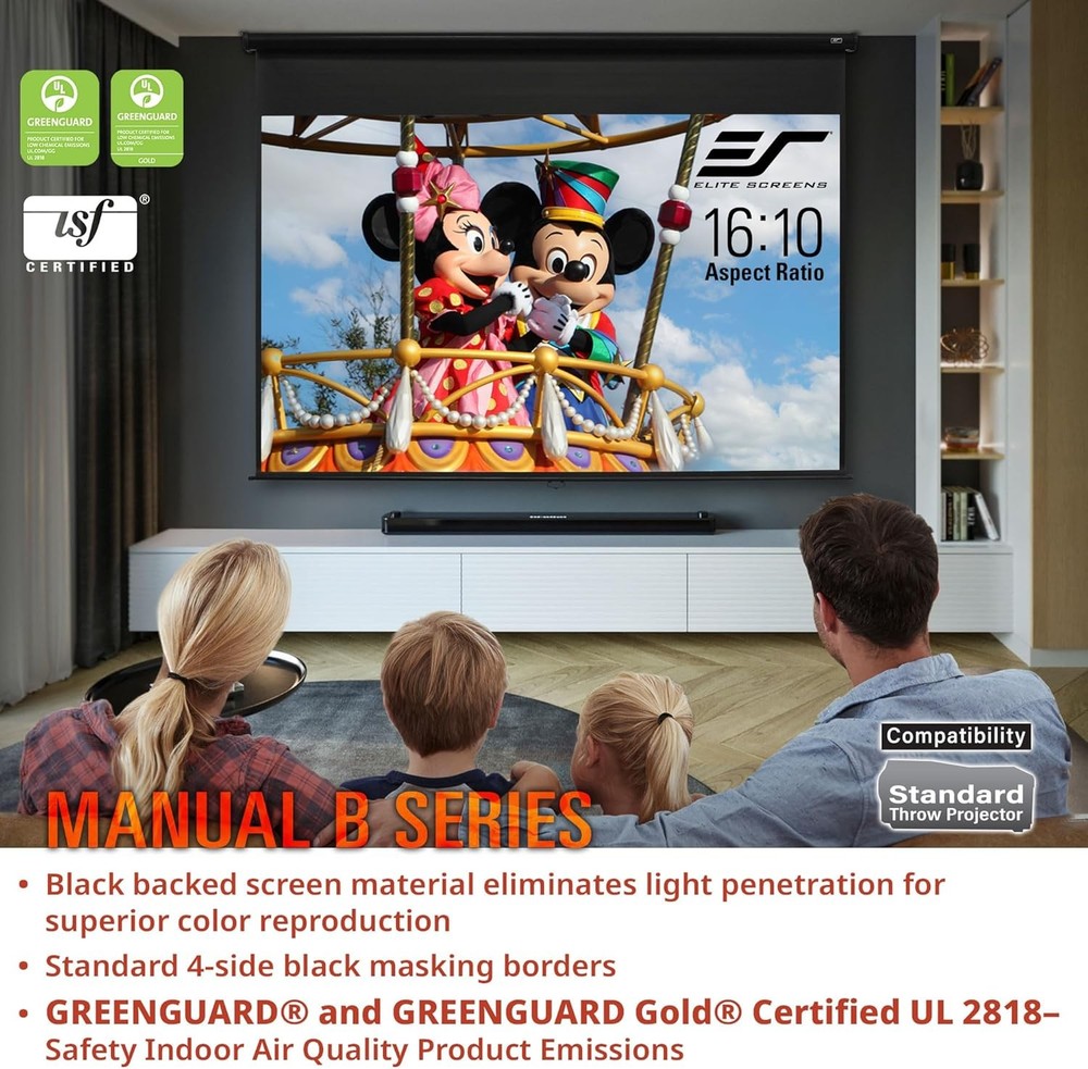 Elite Screens Manual B, 100-INCH Pull Down Projector Screen 100 INCH