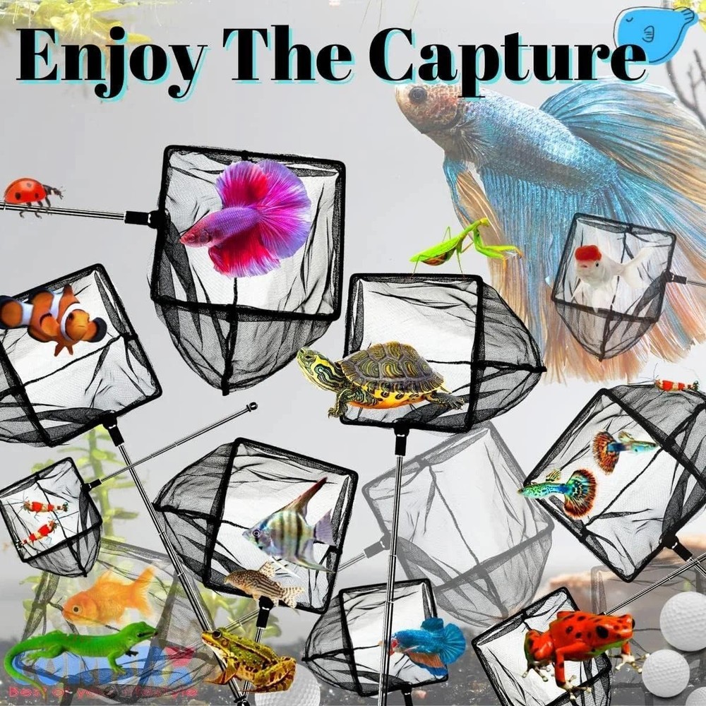 Aquarium Betta Fish Net Protect Delicate Fin Soft Fine Deep Mesh Scooper