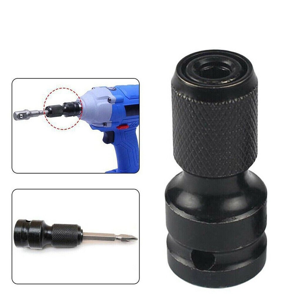 US 2-4 Pcs 1/2" Drive To 1/4" Socket Adapter Hex Drill Chuck Change