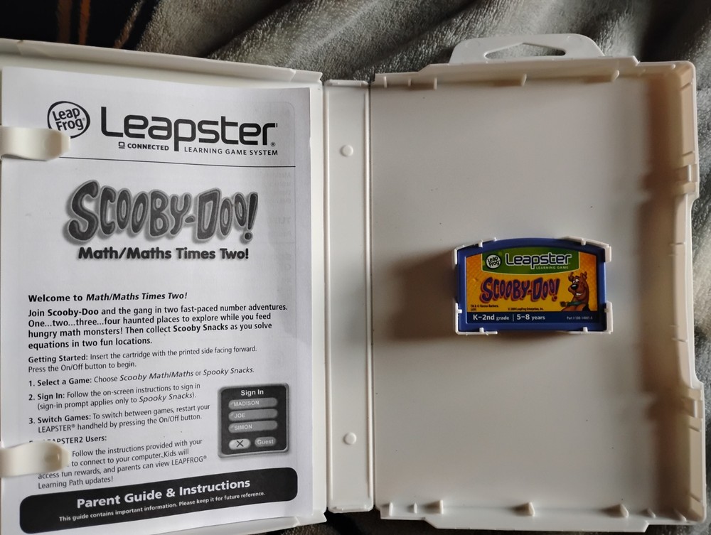 Leapfrog Leapster Scooby-Doo! Math Times Two! (2009) Learning Game Cartridge