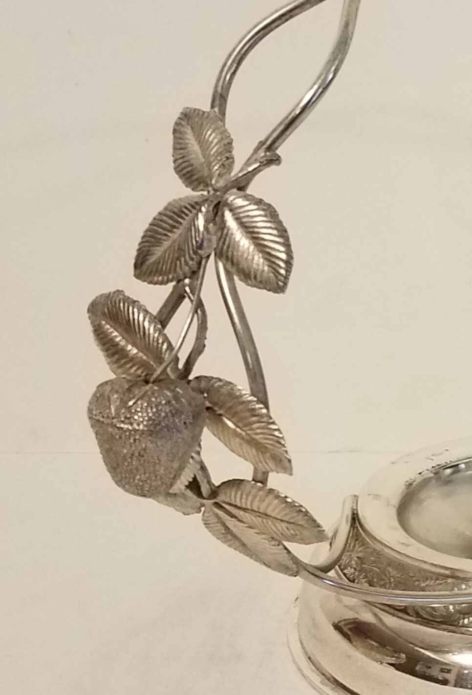 Bride's Basket glass bowl with elaborate silverplate holder