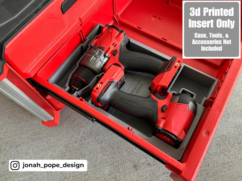 Jonah Pope Design 3D Printed Insert Designed for Milwaukee Packout Tool Box Draw