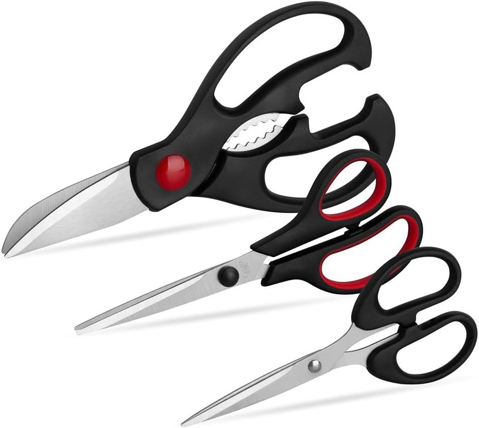 3 Pack All Purpose Poultry Shears,Stainless Steel Sharp Utility  Scissors