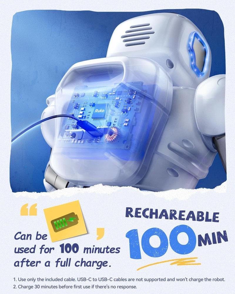 1088 Smart Robots for Kids, Large Programmable Interactive RC Robot with Voic...