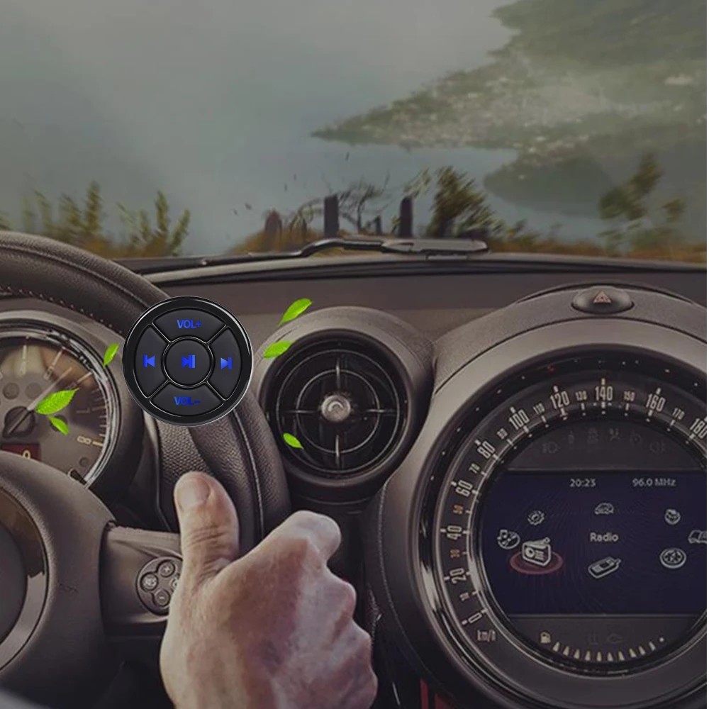 Wireless Bluetooth Media Button Remote Car Bike Music Control iOS Android