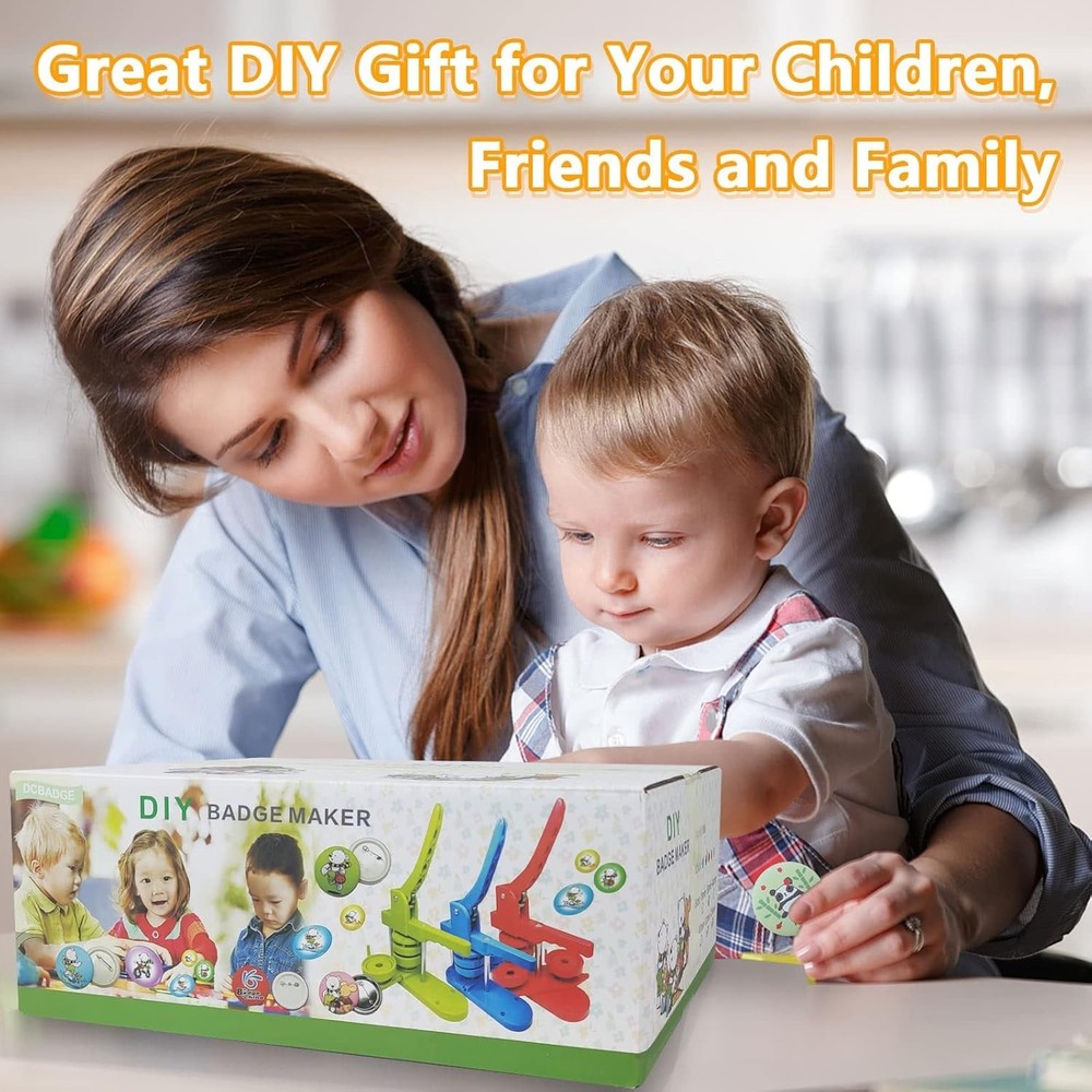 Fun & Functional Button Making Machine for Kids - 200PCS Supplies Included