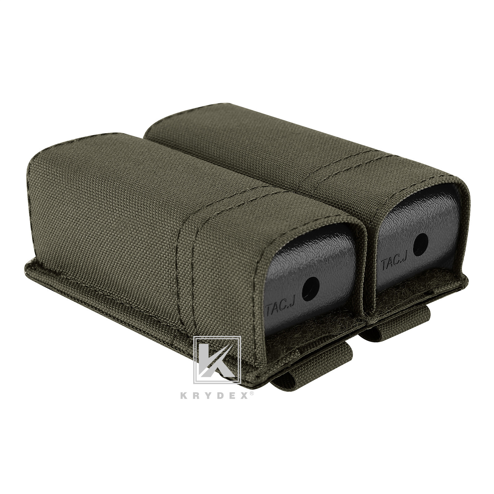 KRYDEX Tactical 9mm Pistol Magazine Pouch Mag Holder Duty Belt / MOLLE Mounted