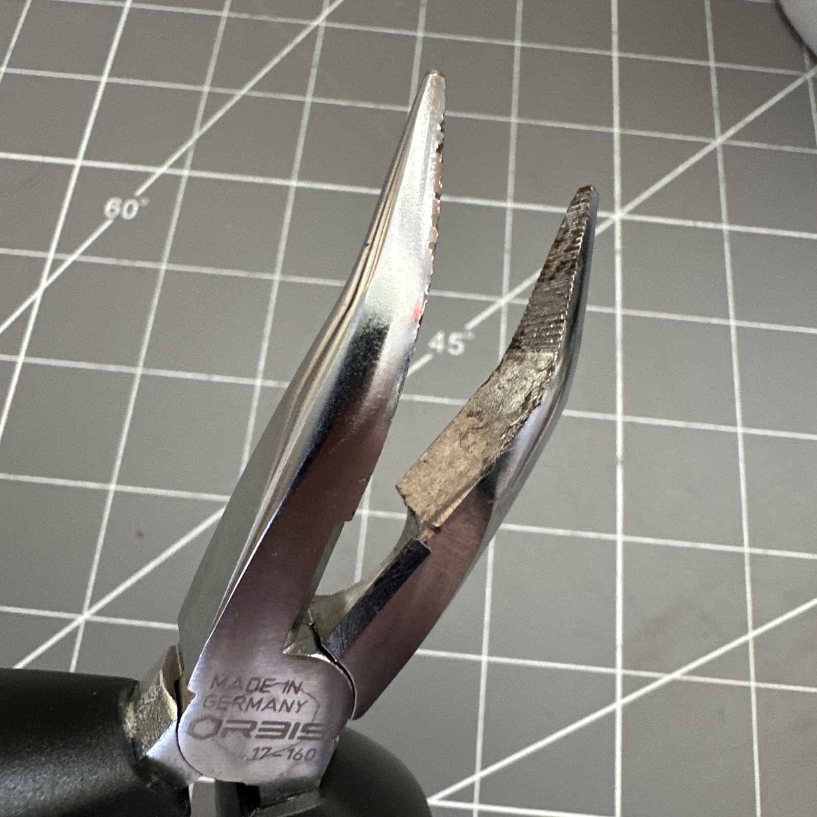 Orbis Germany Pliers Offset Bent Nose Electrical Pliers, 6-1/4” Made In Germany