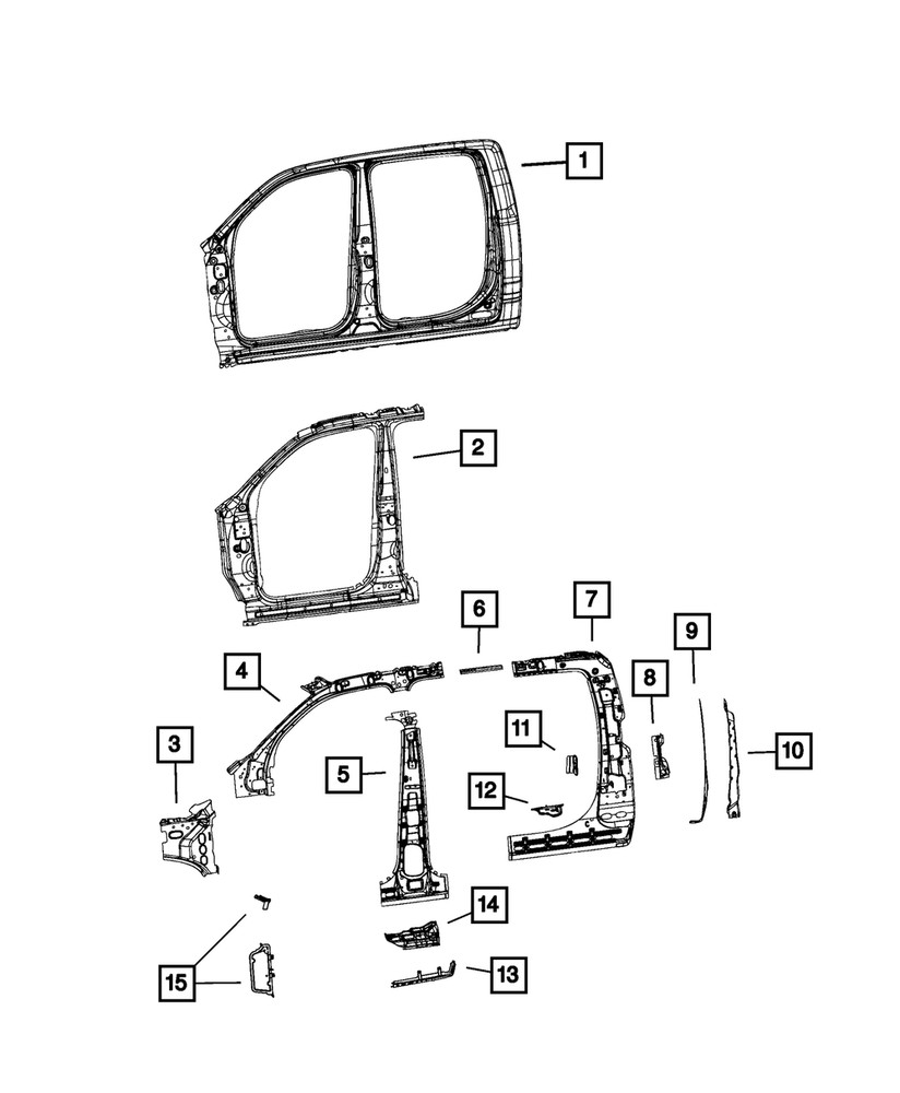 Genuine Mopar C-Pillar Reinforcement Right 68293822AA