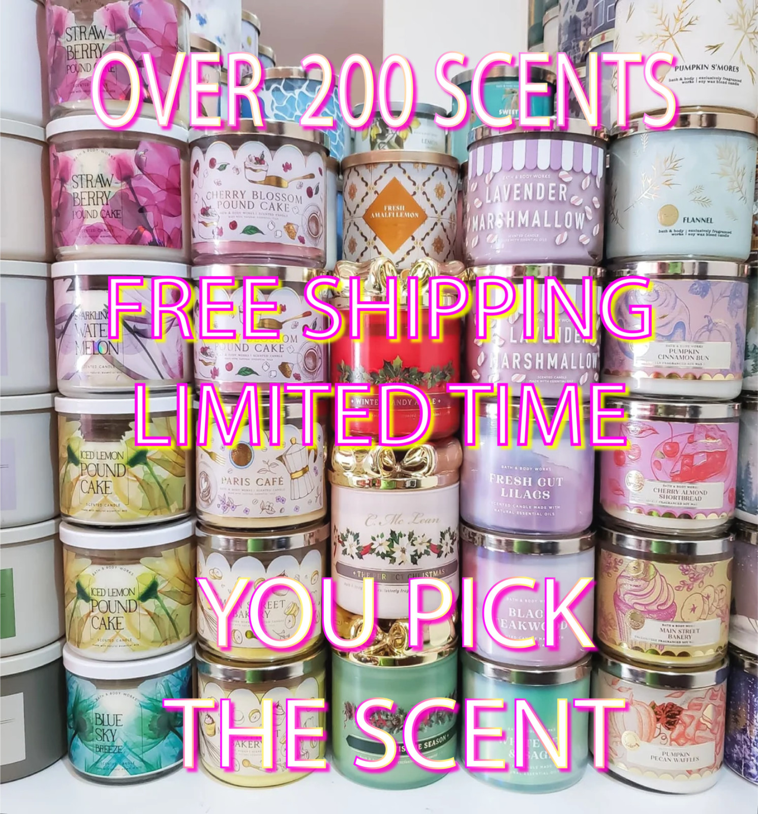 NEW! Bath & Body Works 3-Wick Candle - Select Your Scent (SALE) Over 200 Scents