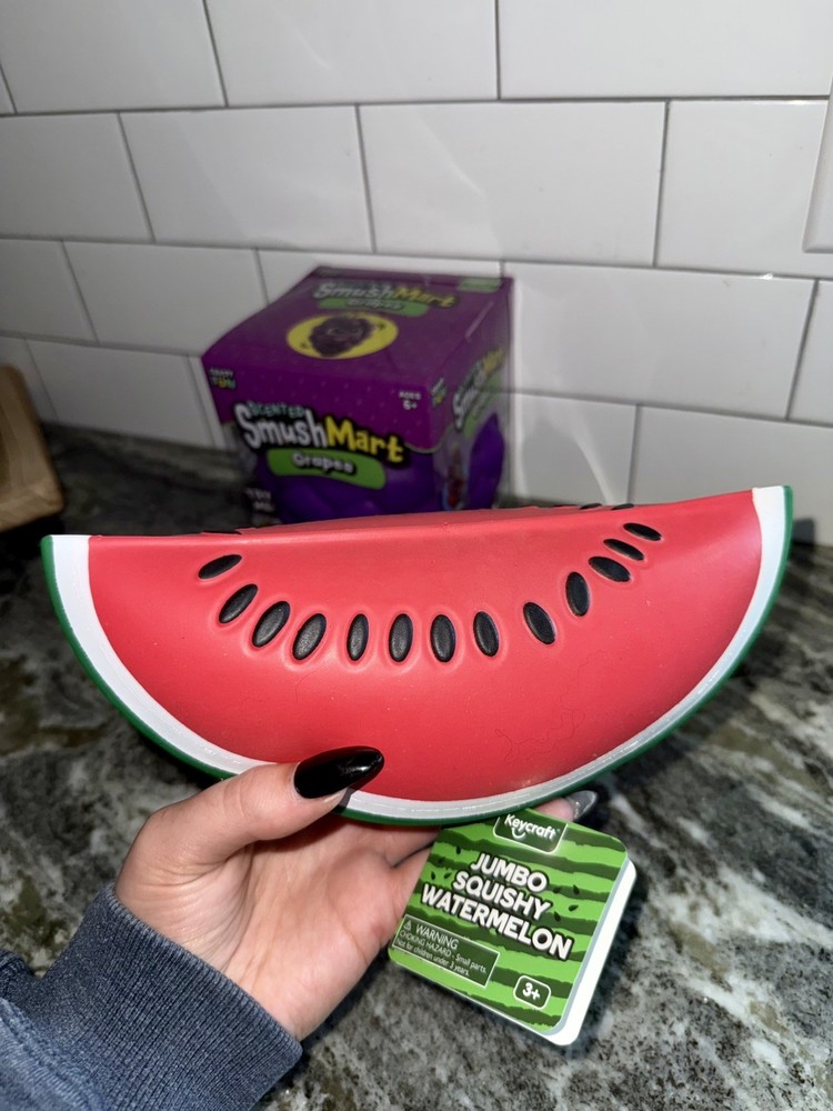 Squishy Fruit Bundle🍇🍉 Scented SmushMart Grape & Jumbo Squishy Watermelon
