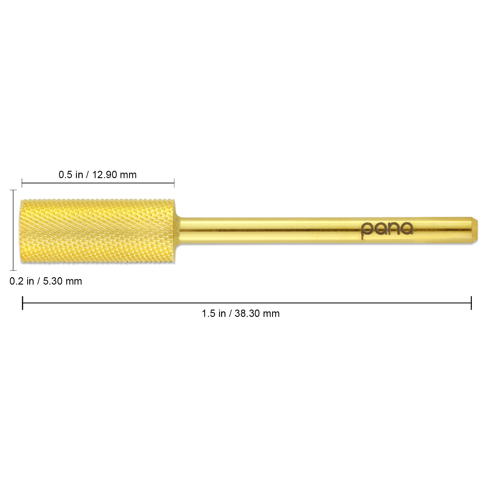 PANA Crystal Top Large/Small Barrel Nail Carbide Bit-Shank 3/32" - Gold/Silver