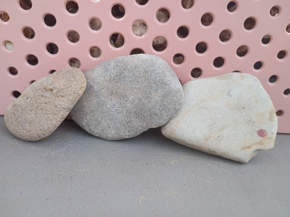 Assorted Smooth Gray Beige Stones Decorative Pebbles Set