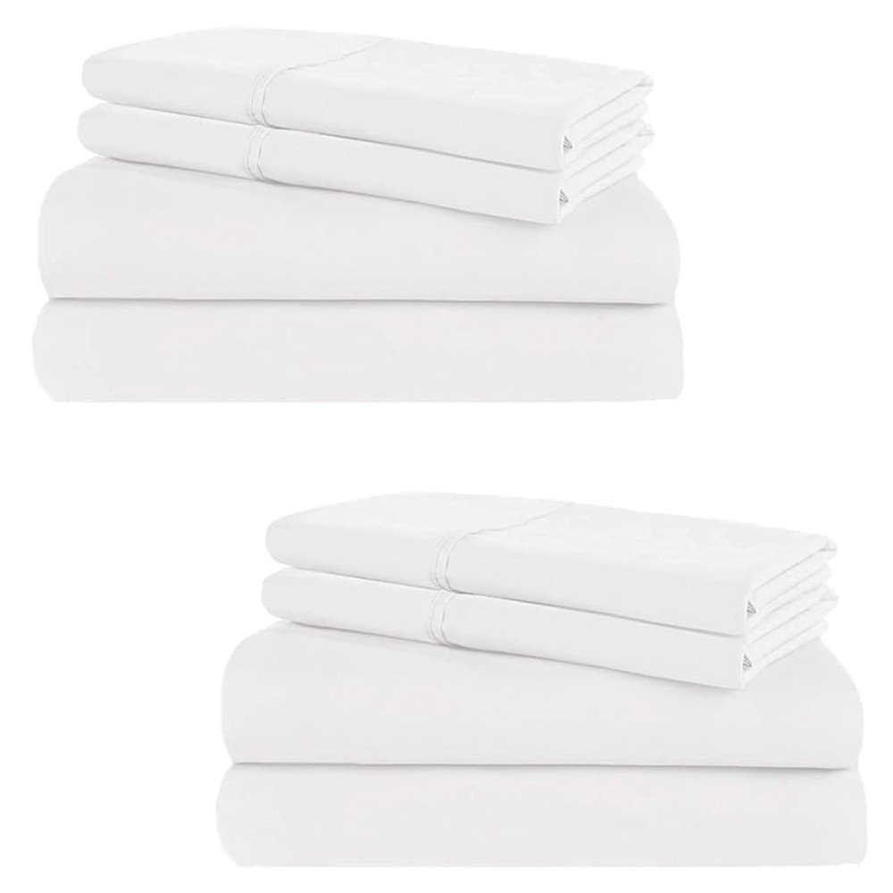100% Cotton 2-Pack Sheets Set for Queen Size Bed, Soft & Durable Queen Sheet ...