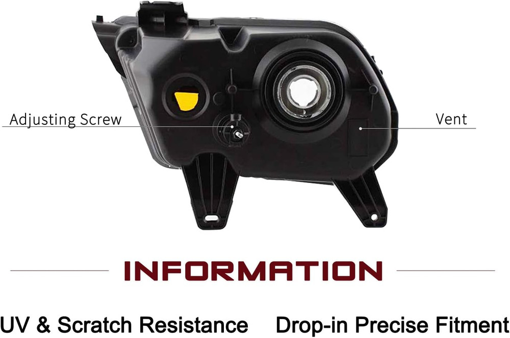 Halogen Headlight Assembly Replacement for 2010-2014 Ford Mustang Headlamp Drive