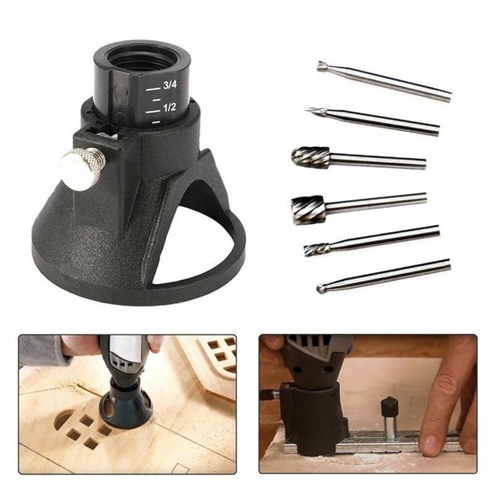 Large Window Wood Guide HSS Router With Drill Bits Set For Dremel E