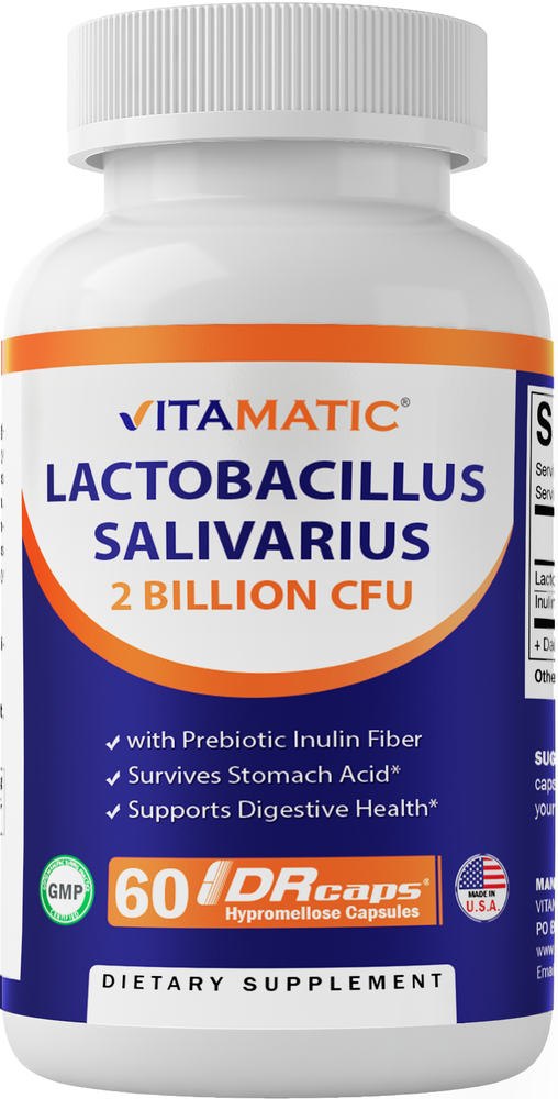 Vitamatic Lactobacillus Salivarius 2 Billion per DR Capsule - 60 Count