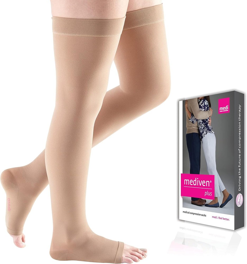 Mediven Plus PETITE OPEN Toe Thigh High Compression Stocking 30-40 Pick Size