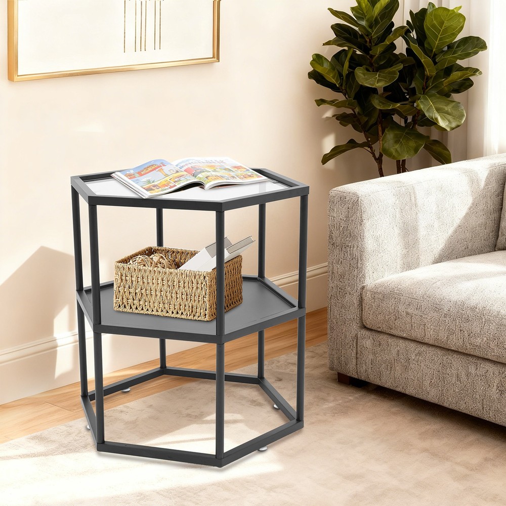 Tall End Table Sofa Side Table Multi-purpose Small Space Table for Living Room