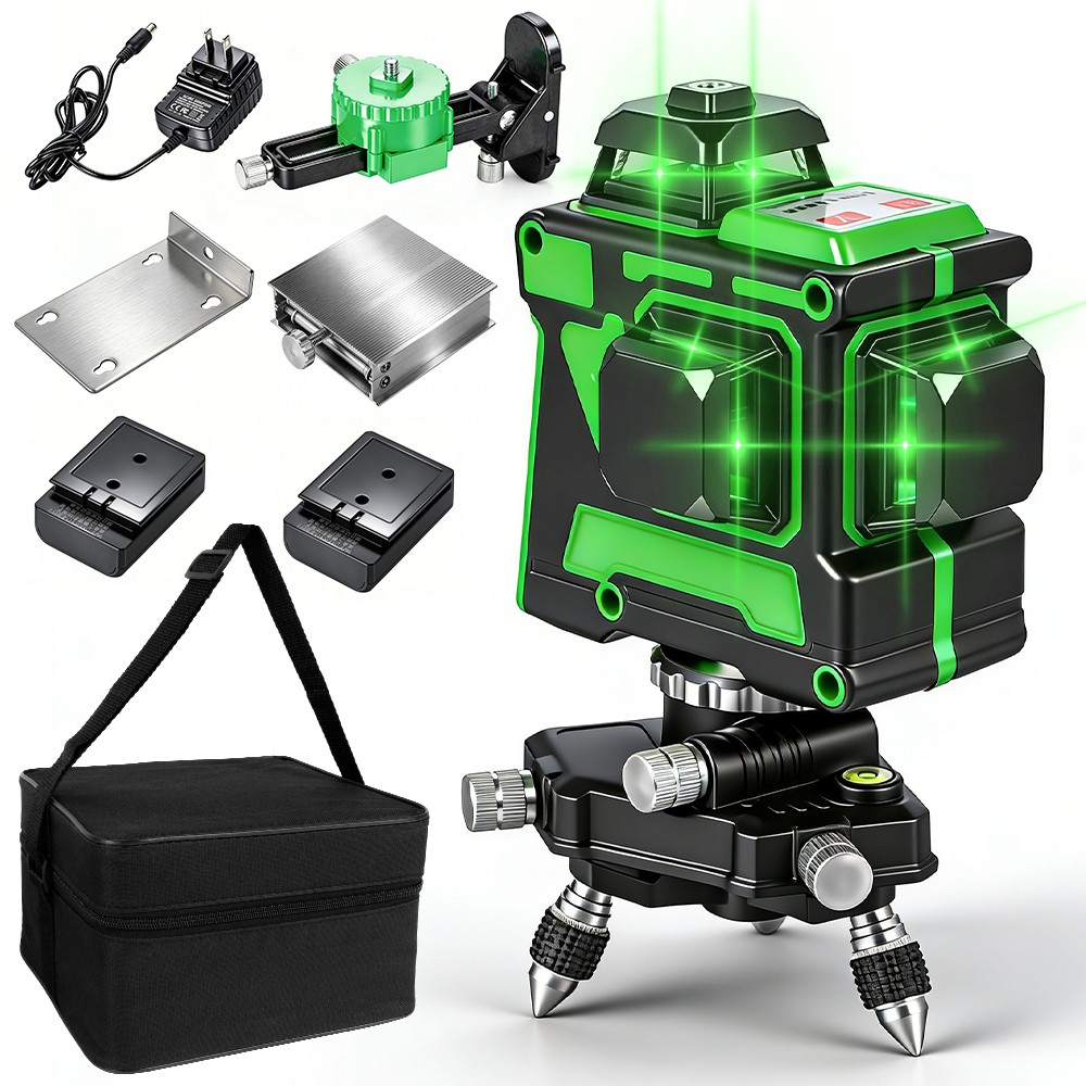 12 Line Laser Self Leveling Level Set, High Precision,2 * Rechargeable Battery