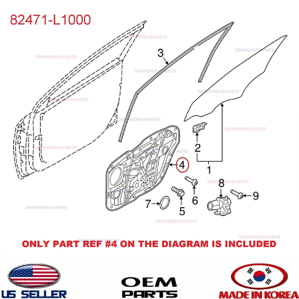 Genuine Panel Window Regulator Module Front LEFT Door ⭐OEM⭐ Sonata 2020-2024