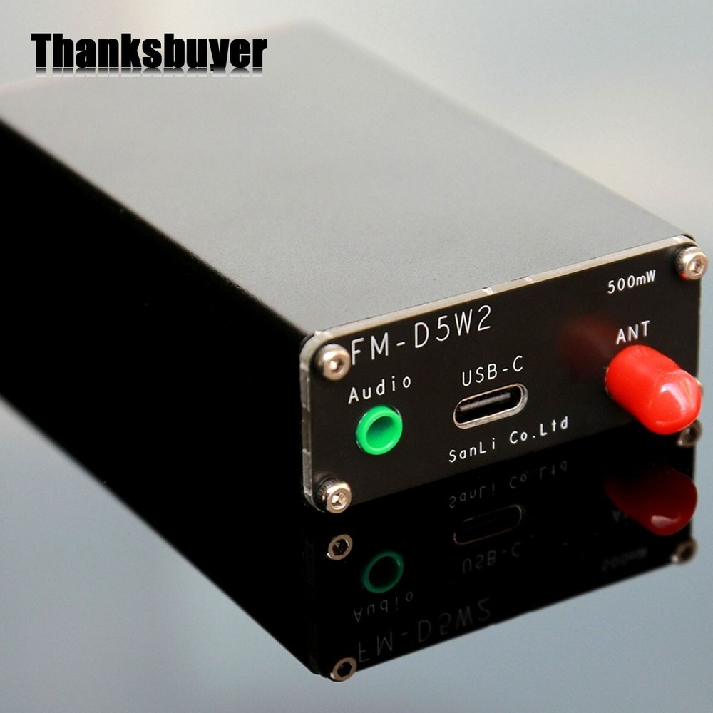 RC-FMD5W2 2KM Digital Display FM Transmitter 0.5W+1m Telescopic ANT