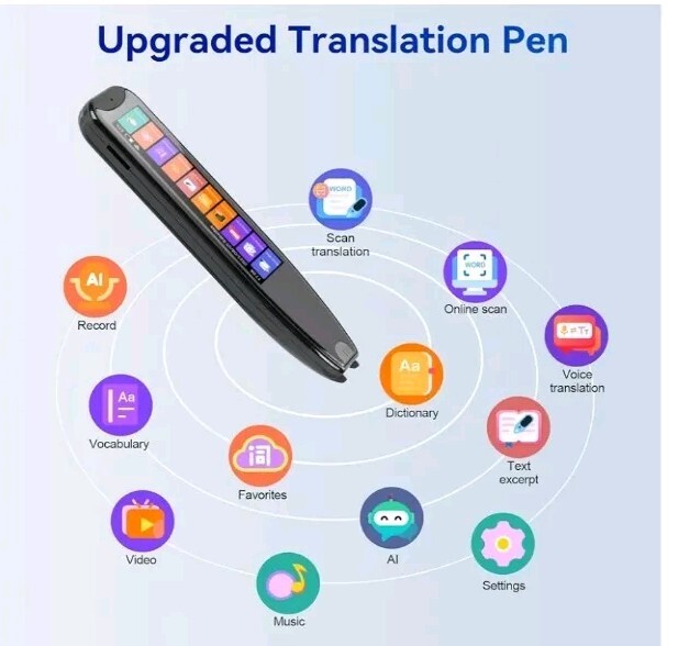 Upgraded Scan Reader Pen • 134 Language Translator Device • Black