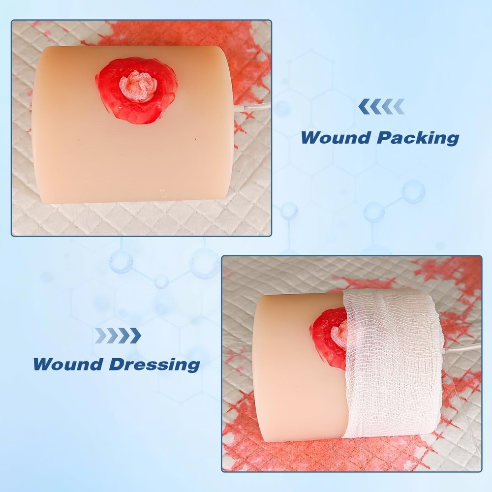 2Pcs Wound Packing Task Trainer,Stop The Bleed Training Kit,Bleeding Red