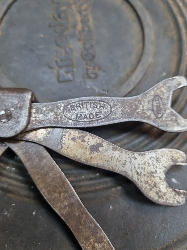 Vintage cycle Multi Tool Spanner, Screwdriver Tyre Lever Tools British made