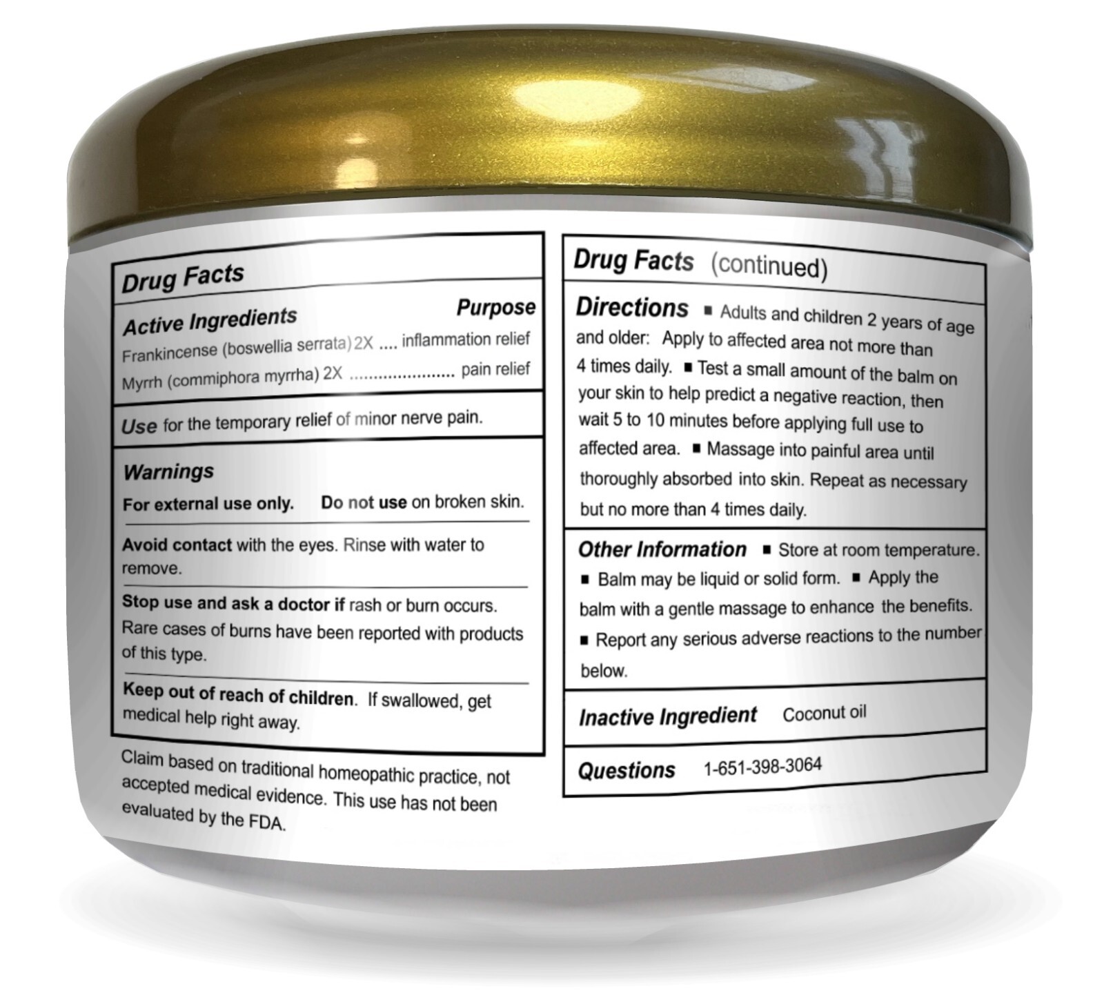 Wise Men Healing Balm with Frankincense and Myrrh for Neuropathy and Pain Relief