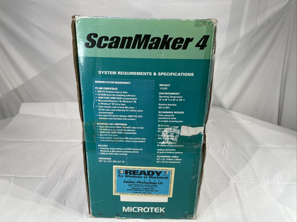 MICROTEK MRS-1200TP ScanMaker 4 USB Flatbed Scanner WORKING Free Shipping