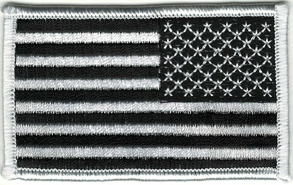 Urban Black White United States US Shoulder Reverse Flag Patch