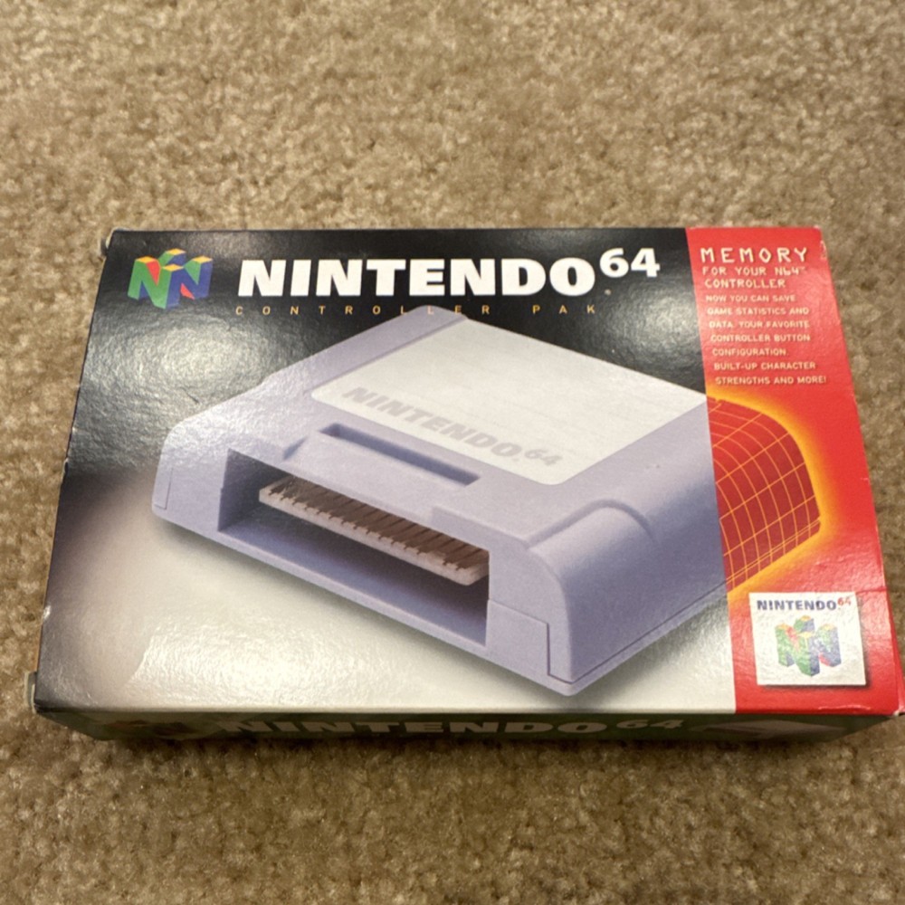 Nintendo Box Controller Pak Memory Card Gray For Nintendo 64.  Box only.
