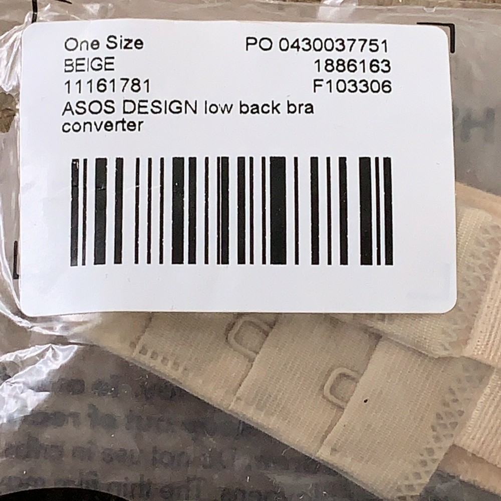 ASOS DESIGN Beige One Size 2 Pack Adjustable Low Back Bra Converters NWT