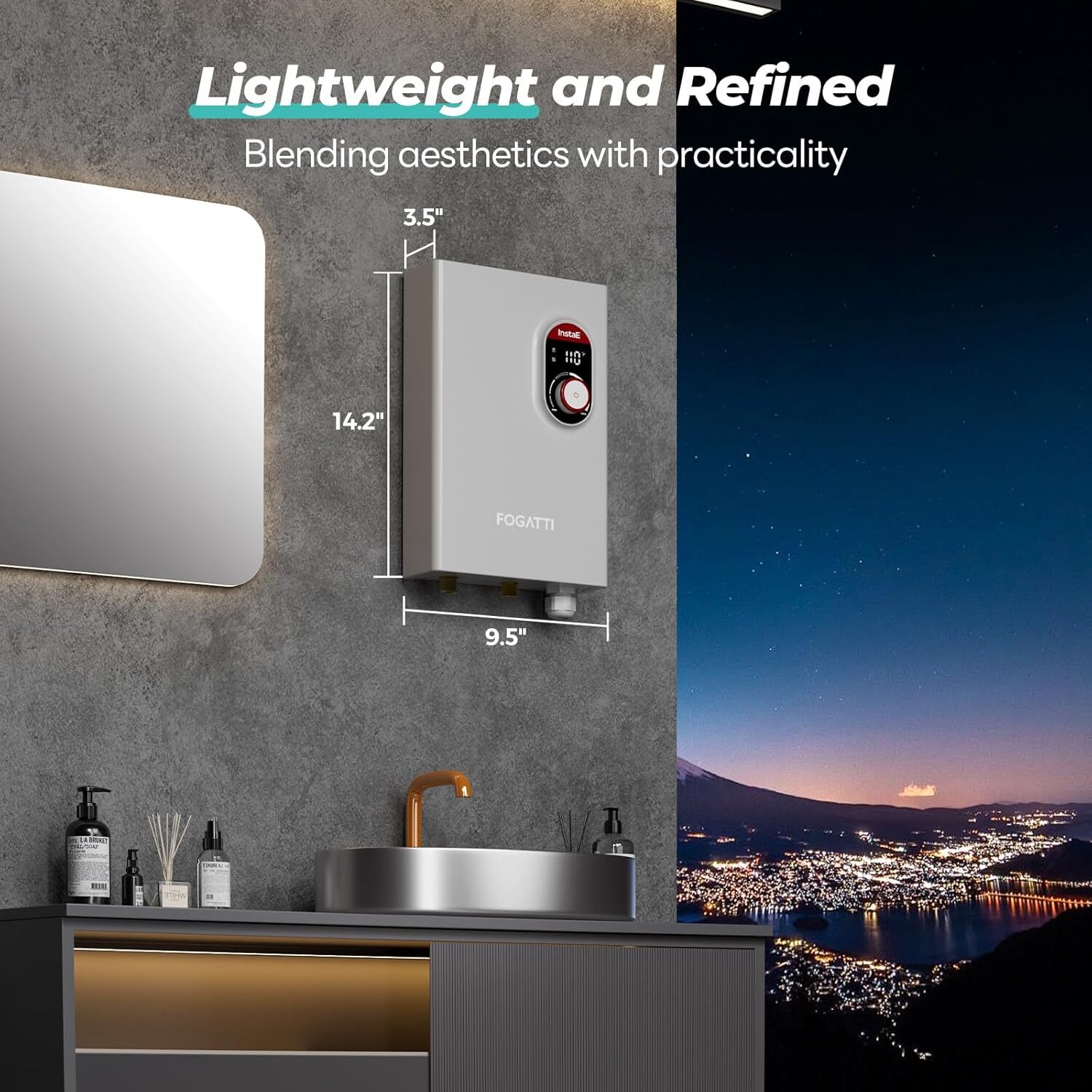 14,000W Tankless Water Heater Electric 240V 3.3 GPM On-Demand Hot Water Heater