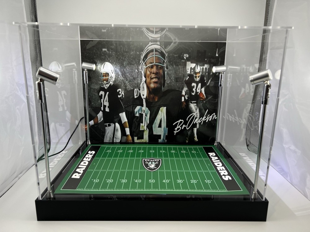 Bo Jackson Custom Full Size Helmet Display With LED Lights - Raiders