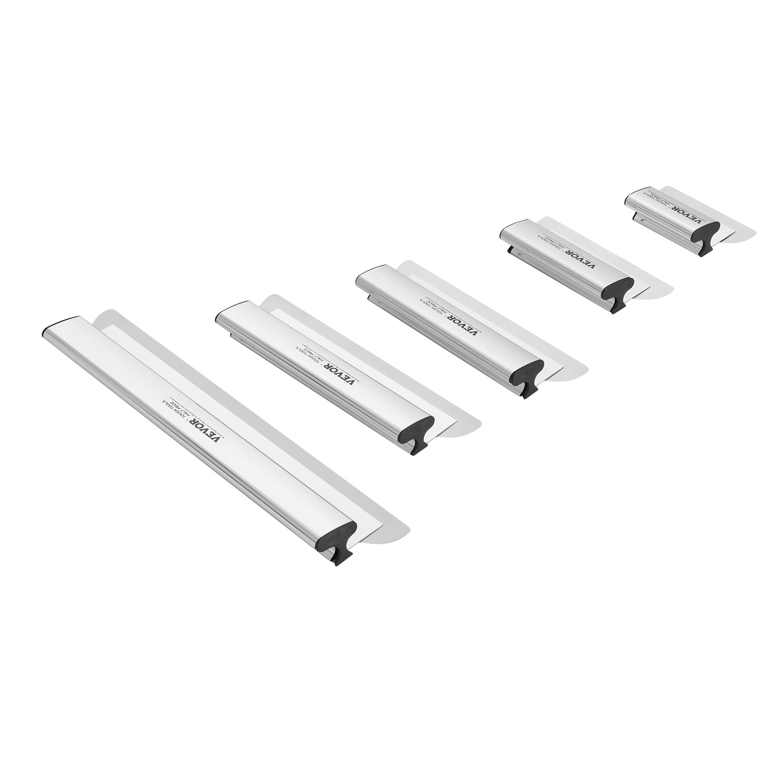 VEVOR Drywall Skimming Blade Set Knife Combo 7/10/14/16/24in + 34-81.6 in Handle