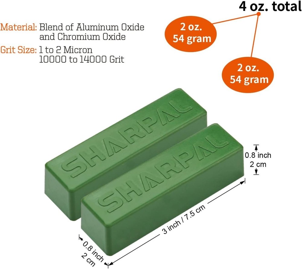 Leather Strop Polishing Paste - Green Compound for Professional Sharpening, 4 Oz