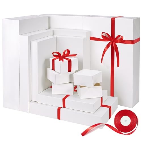13 Pack Gift Boxes with Lids for Presents, Assorted size Gift Boxes for White
