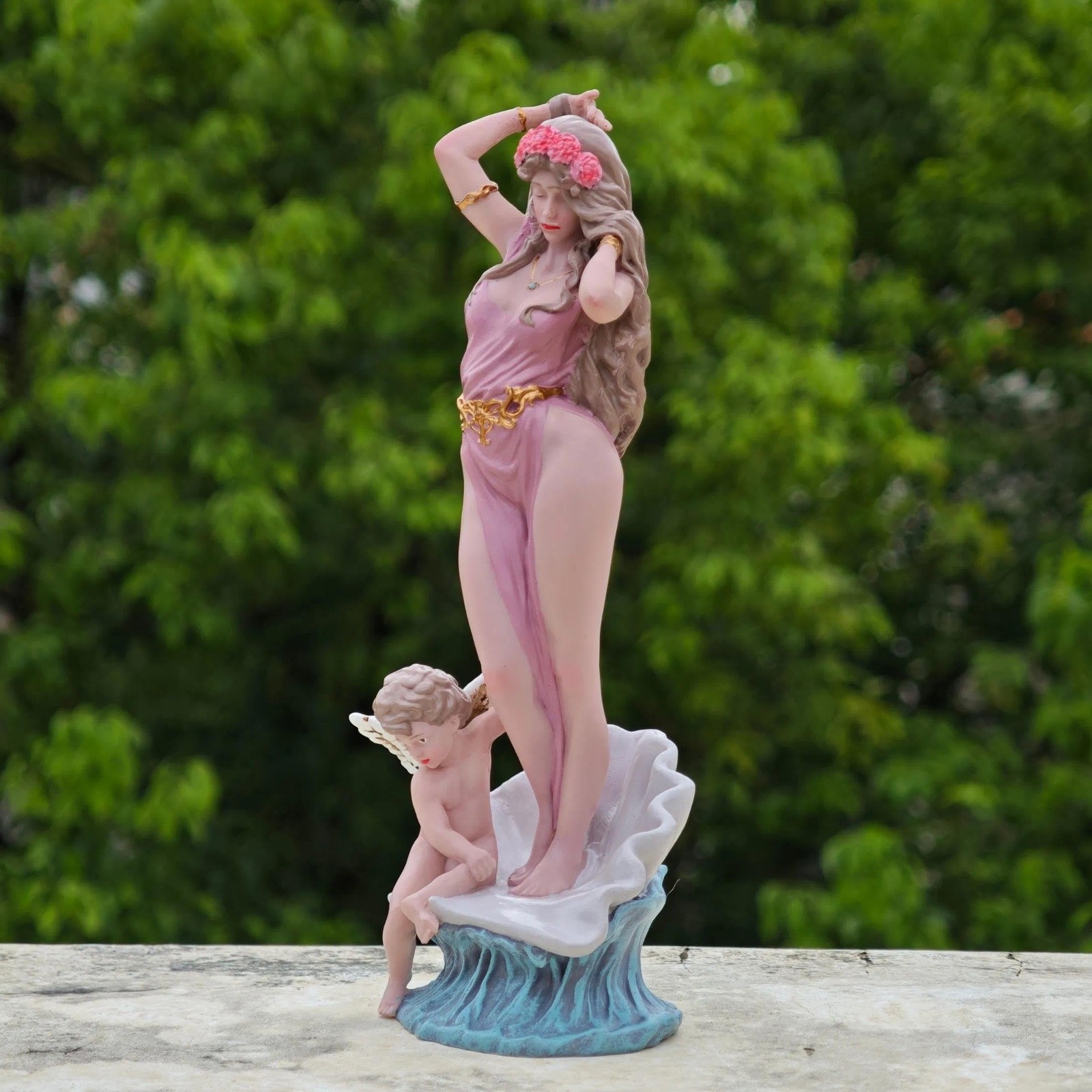 Aphrodite Statue 9 Inch – Greek Goddess Venus with Cupid Figurine, Classic