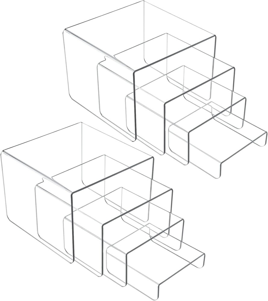 Acrylic Risers 8 Pcs, Clear Risers Display Stand, Acrylic Display Risers, Ris...