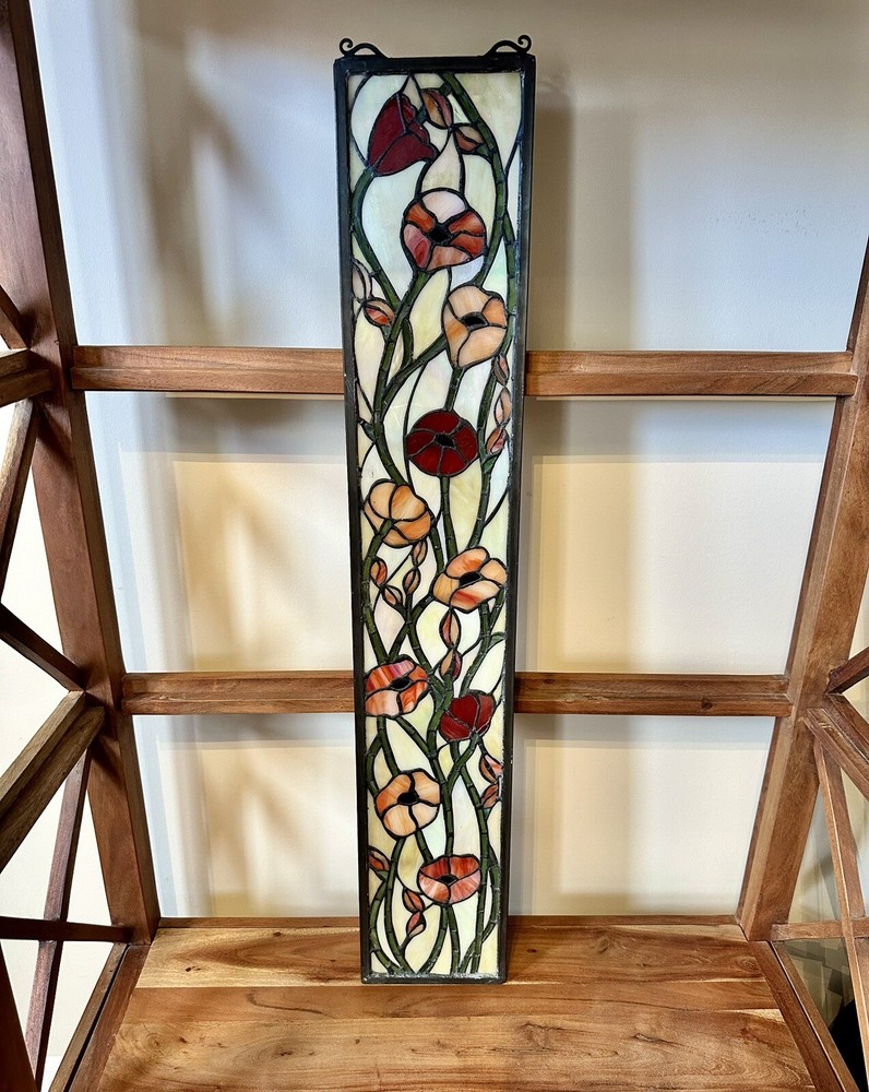 Poppies Meyda Tiffany Sidelight Window Panel