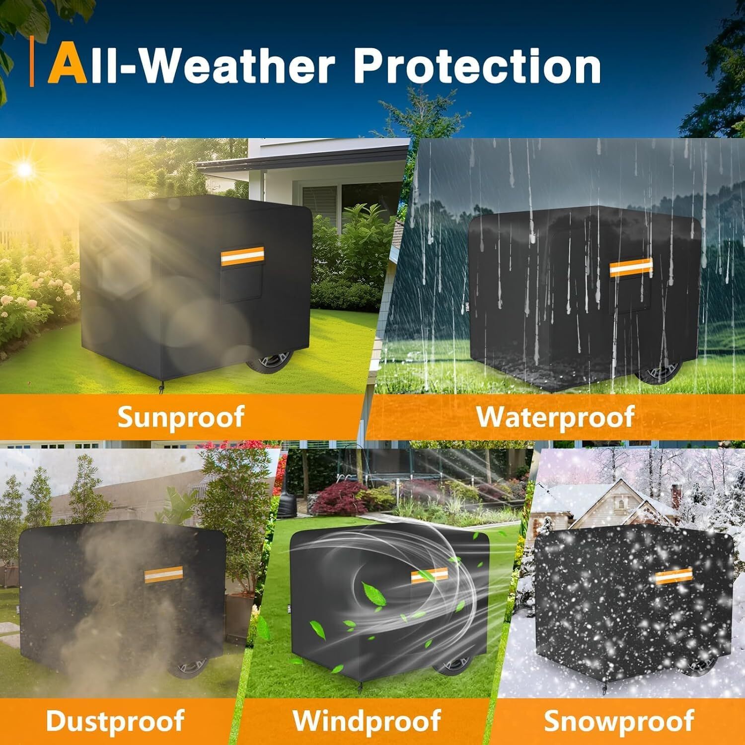 Generator Cover for Most Generators 5000-10000 Watt 32’’L x 24’’W x 24’’H 420D