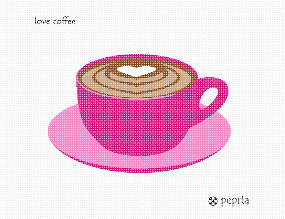 Love Coffee Needlepoint Kit or Canvas
