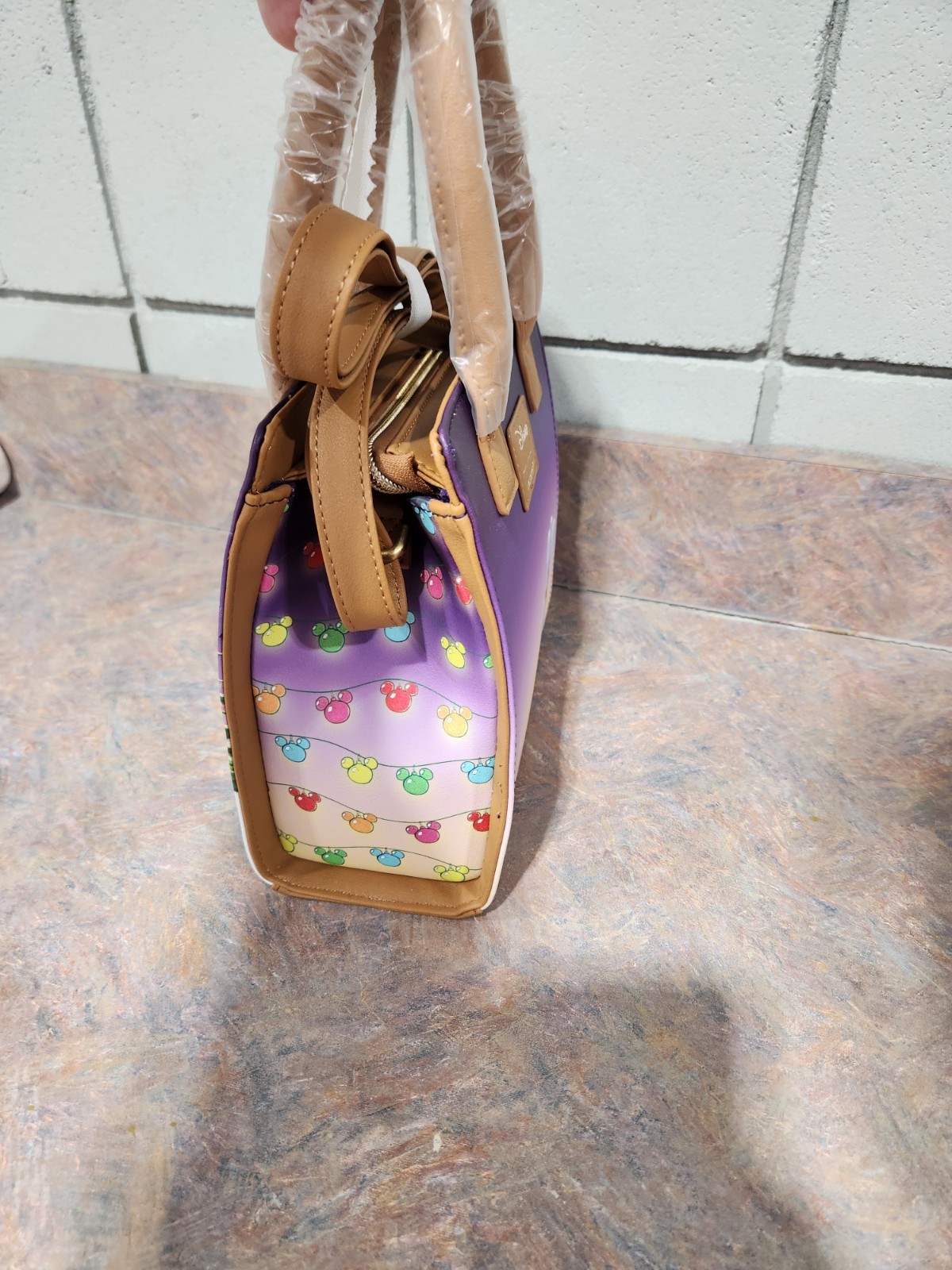 Loungefly Disney Mickey Mouse & Minnie Mouse Holiday House Mini Satchel Bag